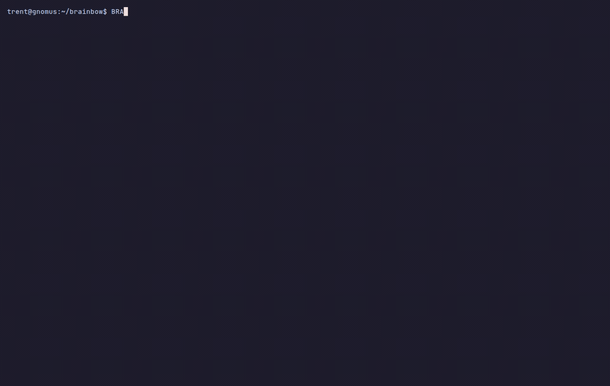 Brainbow — running in the terminal